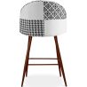 Buy Patchwork Upholstered Stool - Scandinavian Style - Black and White - 66cm - Bennett White / Black 61290 in the Europe