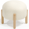 Buy Low Stool Upholstered in Bouclé - Round White 61251 at MyFaktory
