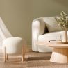 Buy Low Stool Upholstered in Bouclé - Round White 61251 in the Europe