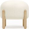 Buy Low Stool Upholstered in Bouclé - Round White 61251 - in the EU