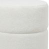 Buy Round Pouf Upholstered in Bouclé Fabric - Leta White 61299 in the Europe