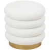 Buy Round Pouf Upholstered in Bouclé Fabric - Leonora White 61301 - prices