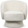 Buy Armchair Upholstered in Bouclé Fabric - Curved Design - Lilo White 61304 - in the EU