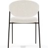 Buy Dining chair - Upholstered in Bouclé Fabric - Black Metal - Vara White 61332 - in the EU