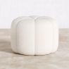 Buy Round Ottoman Upholstered in Bouclé Fabric - Debri White 61306 - in the EU