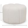 Buy Round Ottoman Upholstered in Bouclé Fabric - Debri White 61306 with a guarantee