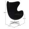 Buy Armchair with armrests - Fabric upholstery - Bold Black 13412 with a guarantee