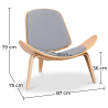 Buy Designer armchair - Scandinavian armchair - Fabric upholstery - Luna Light grey 16773 - in the EU