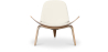 Buy Designer armchair - Scandinavian armchair - Faux leather upholstery - Luna Ivory 16774 - in the EU
