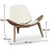 Buy Designer armchair - Scandinavian armchair - Faux leather upholstery - Luna Ivory 16774 - in the EU