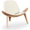 Buy Designer armchair - Scandinavian armchair - Faux leather upholstery - Luna Ivory 16774 - in the EU