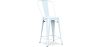Buy Bistrot Metalix square bar stool with backrest - 60cm Grey blue 58410 - in the EU