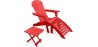 Buy Adirondack Garden long Chair + Footrest + Table Wood Outdoor Furniture Set - Anela Red 60010 - in the EU
