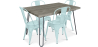 Buy Grey Hairpin 120x90 Dining Table + X4 Bistrot Metalix Chair Pale Green 59923 at MyFaktory