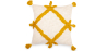 Buy Square Cotton Cushion in Boho Bali Style cover + filling - Olra Yellow 60204 - in the EU