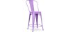 Buy Bistrot Metalix square bar stool with backrest - 60cm Light Purple 58410 home delivery