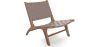 Buy Armchair, Bali Boho Style, Leather and Teak Wood  - Grau Brown 60469 - in the EU