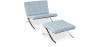 Buy City Armchair with Matching Ottoman - Faux Leather Pastel blue 13183 at MyFaktory