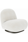 Buy White boucle armchair upholstered - Black legs - Nuiba White 60483 - in the EU