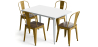 Buy Dining Table + X4 Dining Chairs Set Bistrot - Industrial design Metal and Dark Wood - New Edition Gold 60441 - in the EU