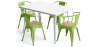 Buy Dining Table + X4 Dining Chairs with Armrest Set - Bistrot - Industrial Design Metal and Light Wood - New Edition Light green 60442 home delivery
