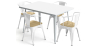 Buy Dining Table + X4 Dining Chairs with Armrest Set - Bistrot - Industrial Design Metal and Light Wood - New Edition White 60442 in the Europe