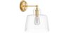 Buy Lamp Wall Light - Golden Metal and Crystal - Senda Transparent 60526 - in the EU