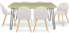 Buy Pack Hairpin Dining Table 150x90 & 6 Bouclé Upholstered Chairs - Bennett White 60565 - in the EU