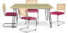 Buy Pack Hairpin Dining Table 120x90 & 4 Black Mesh Rattan and Velvet Chairs - Wanda Fuchsia 60587 in the Europe