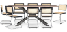 Buy Pack Industrial Wooden Table (200cm) & 8 Rattan Mesh Chairs - Lia Black 60589 - in the EU