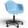Buy Office Chair with Armrests - Desk Chair with Wheels - Emery Black Frame Light blue 61269 - in the EU