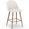 Buy Stool Upholstered in Bouclé Fabric - Scandinavian Design - 66cm - Bennett White 61286 - in the EU