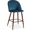Buy Velvet Upholstered Stool - Scandinavian Design - 66cm - Bennett Dark blue 61287 with a guarantee