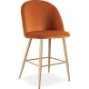 Buy Velvet Upholstered Stool - Scandinavian Design - 66cm - Bennett Reddish orange 61288 with a guarantee