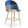 Buy Patchwork Upholstered Stool - Scandinavian Style - 66cm - Bennett Multicolour 61294 - in the EU