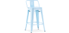 Buy Bar Stool with Backrest Industrial Design - 60cm - Metalix Light blue 58409 - in the EU