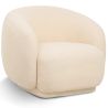 Buy Upholstered Armchair in Bouclé Fabric - Curved Design - Wendry Cream 61302 - prices