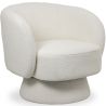 Buy Armchair Upholstered in Bouclé Fabric - Curved Design - Lilo White 61304 - in the EU
