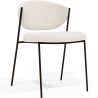 Buy Dining chair - Upholstered in Bouclé Fabric - Black Metal - Vara White 61332 - in the EU