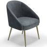 Buy Design Armchair - Upholstered in Velvet - Golden leg - Cenai Light grey 61336 - in the EU