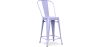 Buy Bistrot Metalix square bar stool with backrest - 60cm Lavander 58410 in the Europe
