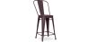 Buy Bistrot Metalix square bar stool with backrest - 60cm Bronze 58410 - in the EU