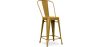 Buy Bistrot Metalix square bar stool with backrest - 60cm Gold 58410 in the Europe