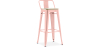 Buy Bistrot Metalix style bar stool with small backrest - 76 cm - Metal and Light Wood Pastel orange 59694 - in the EU
