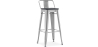 Buy Bistrot Metalix style bar stool with small backrest - Metal and dark wood - 76 cm Steel 59693 - in the EU