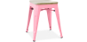 Buy Bistrot Metalix style stool - Metal and Light Wood  - 45cm Pink 59692 in the Europe