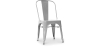 Buy Bistrot Metalix style chair square Seat - New edition - Metal Light grey 59687 in the Europe
