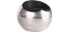 Buy Round  Armchair - Aluminium - Microfibre in Imitation Weathered Leather Black 26709 - prices