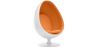 Buy Armchair Ele Chair - White exterior - Faux Leather Orange 13193 with a guarantee