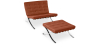 Buy City Armchair with Matching Ottoman - Faux Leather Brown 13183 at MyFaktory